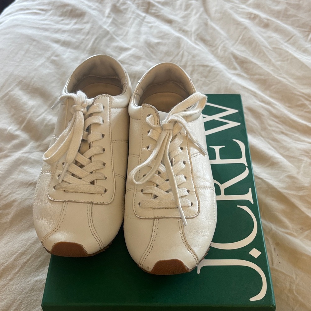 J. Crew Women's White and Brown Athletic Sneakers